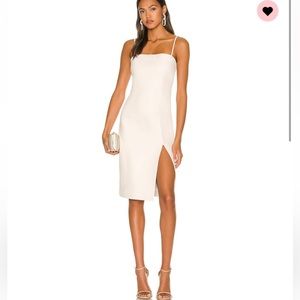 Faux leather thin strap square neck dress